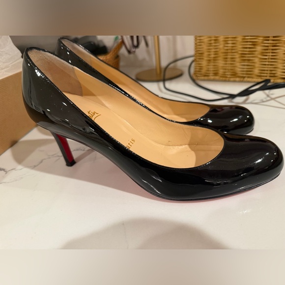 Christian Louboutin Simple 70 Black Patent Leather Heels - Picture 9 of 10